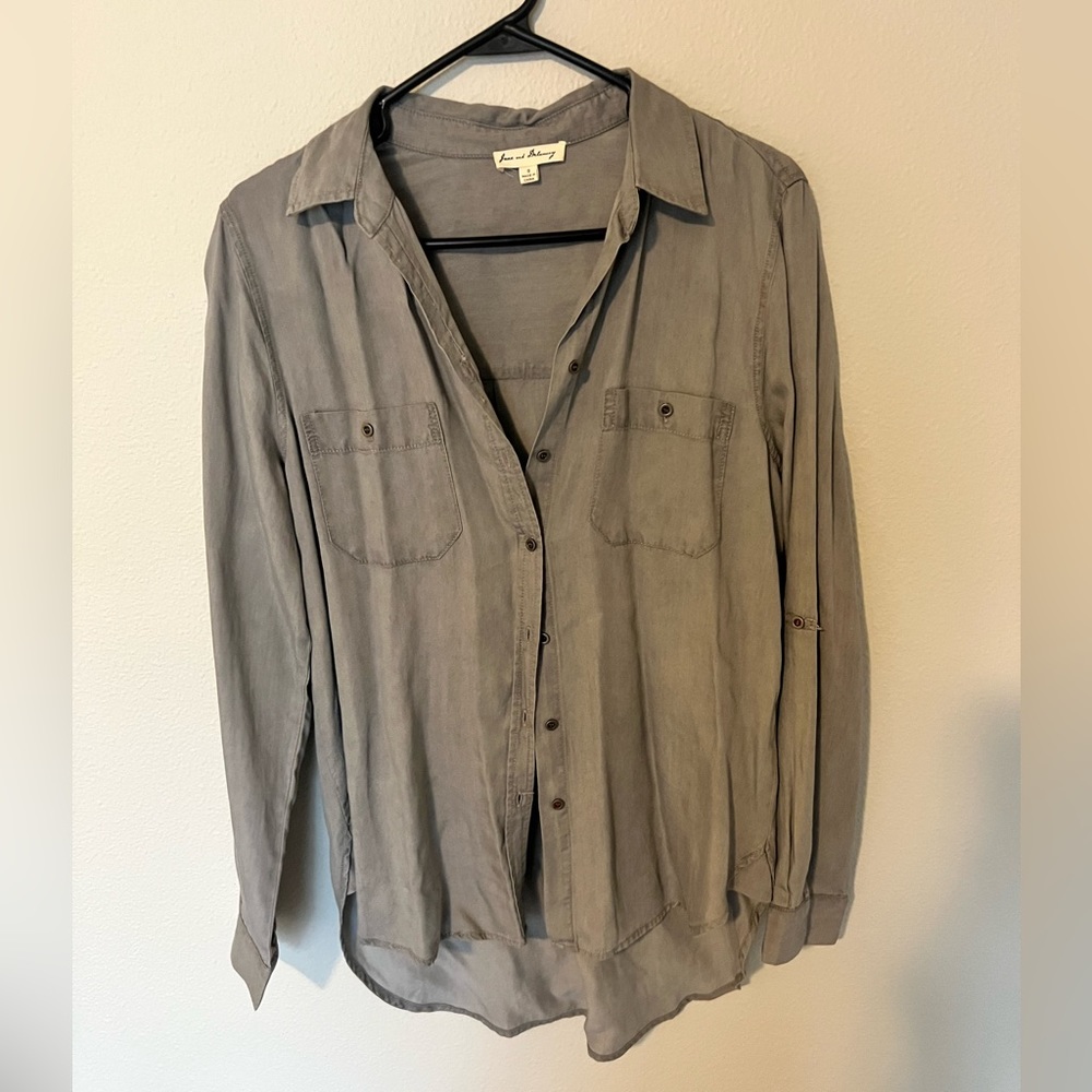 Gray Button Up